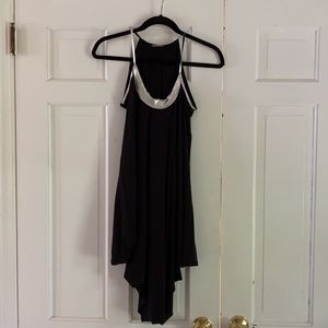 Rozae Nichols black dress with silver collar
